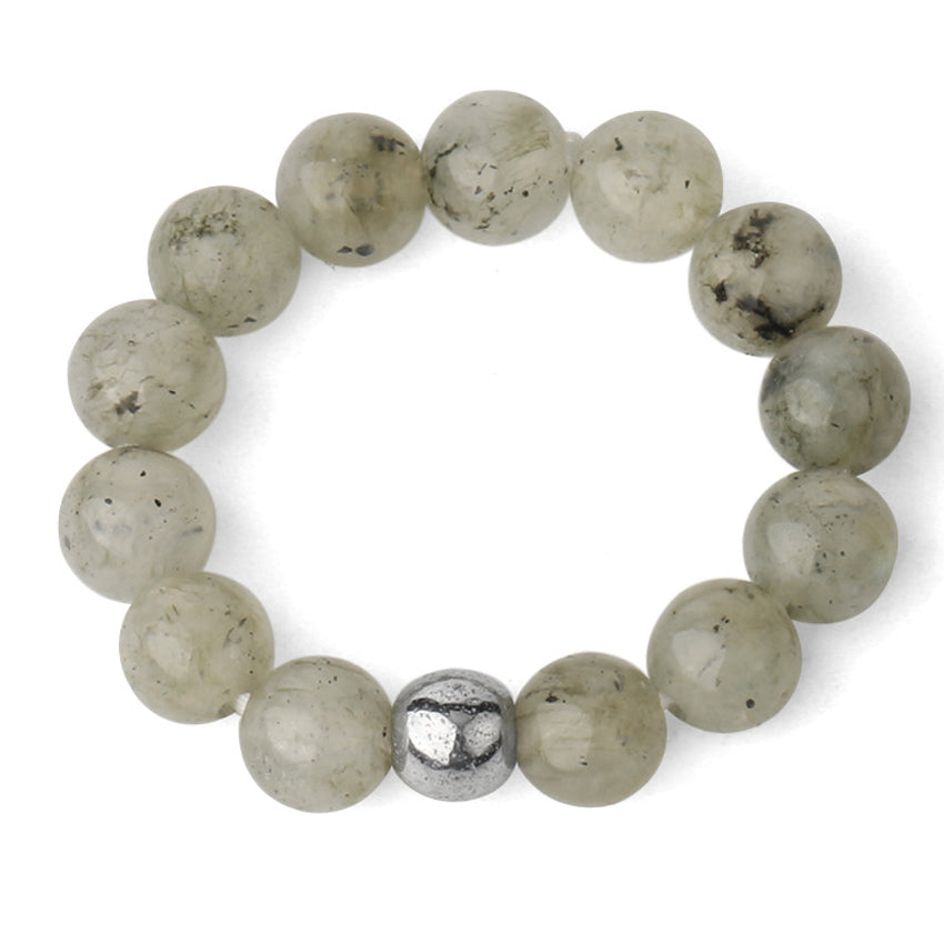 4mm Natural Stone Elastic Rope Beaded Adjustable Personalized Ring