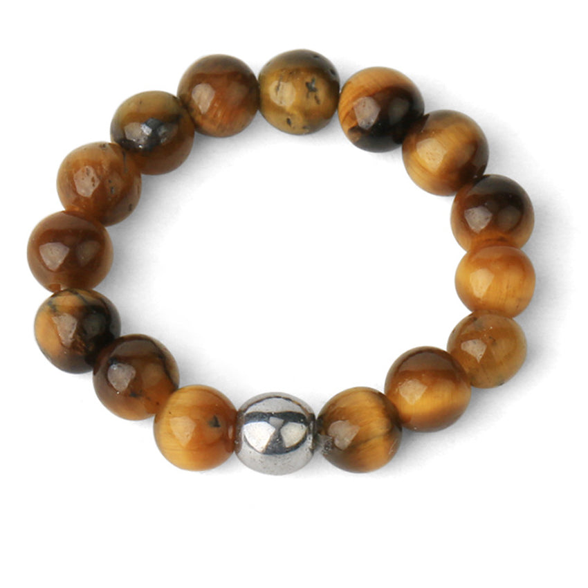 4mm Natural Stone Elastic Rope Beaded Adjustable Personalized Ring