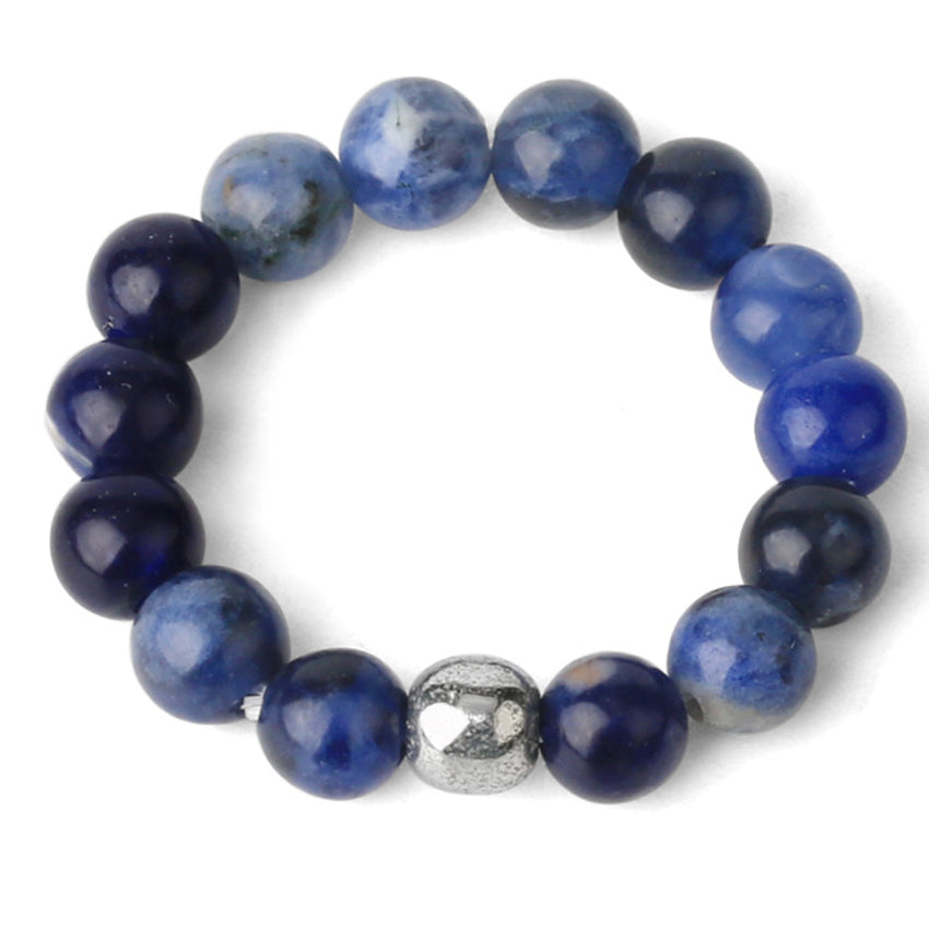 4mm Natural Stone Elastic Rope Beaded Adjustable Personalized Ring