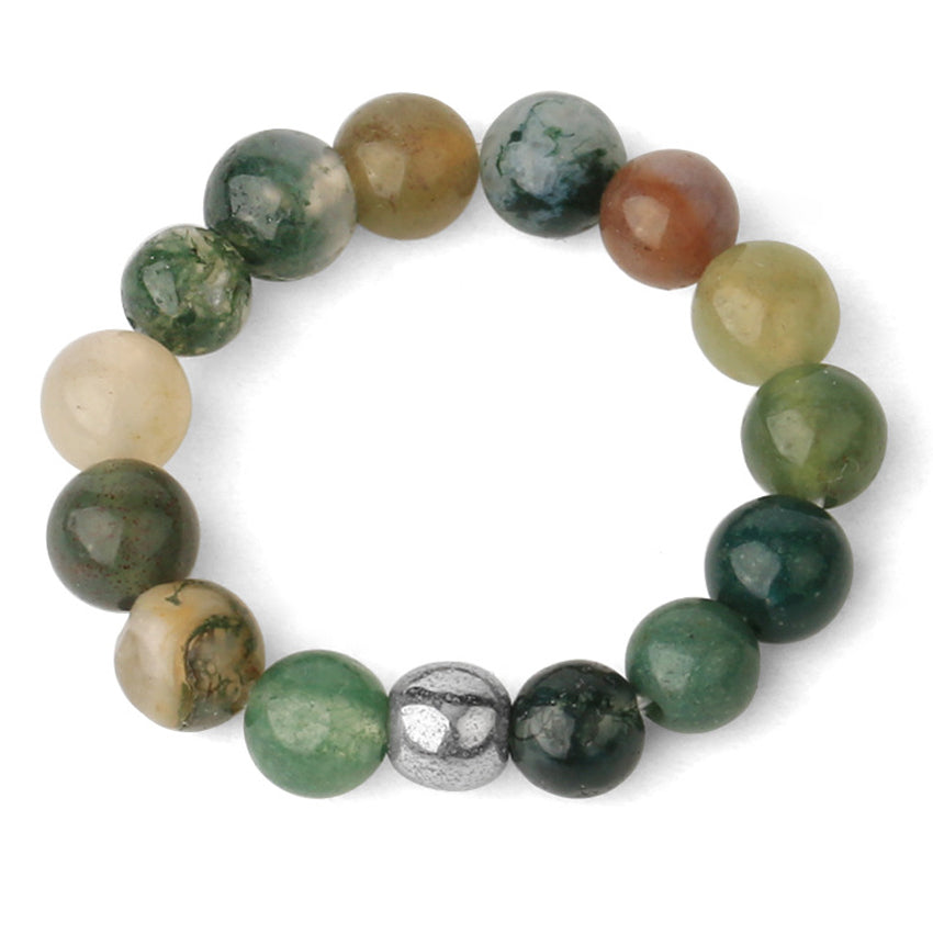 4mm Natural Stone Elastic Rope Beaded Adjustable Personalized Ring