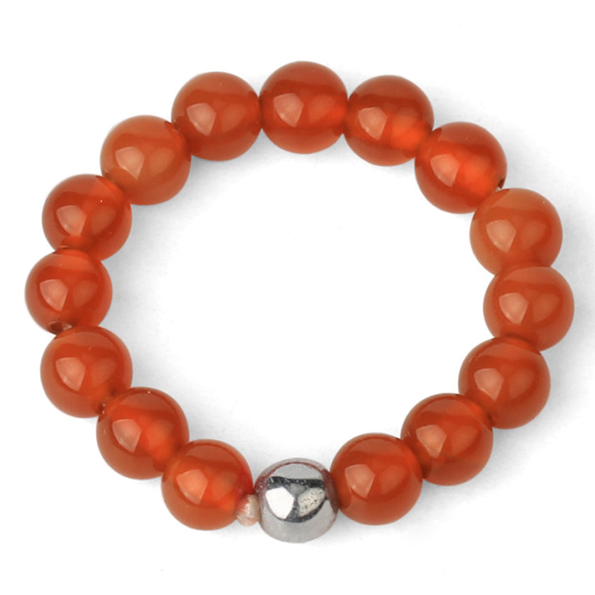 4mm Natural Stone Elastic Rope Beaded Adjustable Personalized Ring