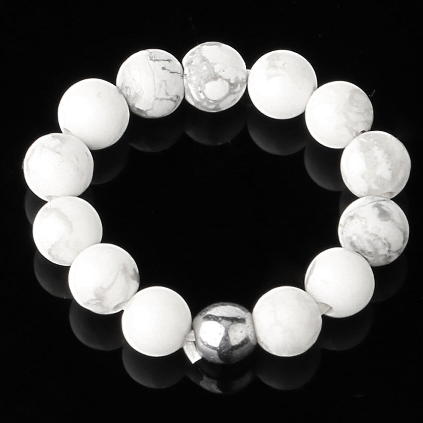 4mm Natural Stone Elastic Rope Beaded Adjustable Personalized Ring