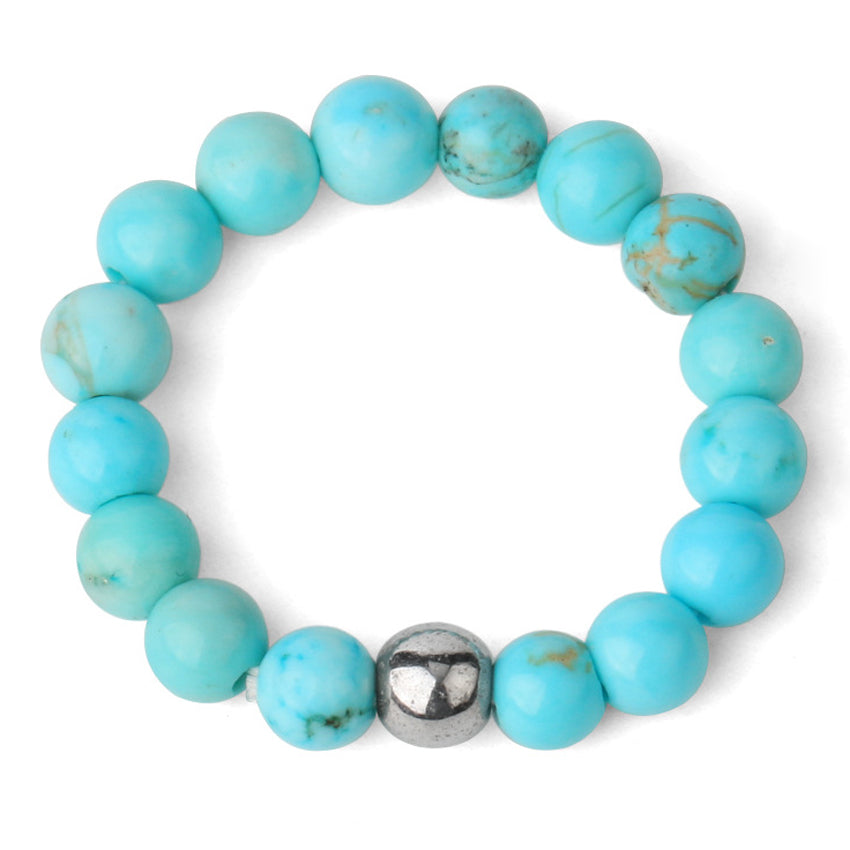 4mm Natural Stone Elastic Rope Beaded Adjustable Personalized Ring
