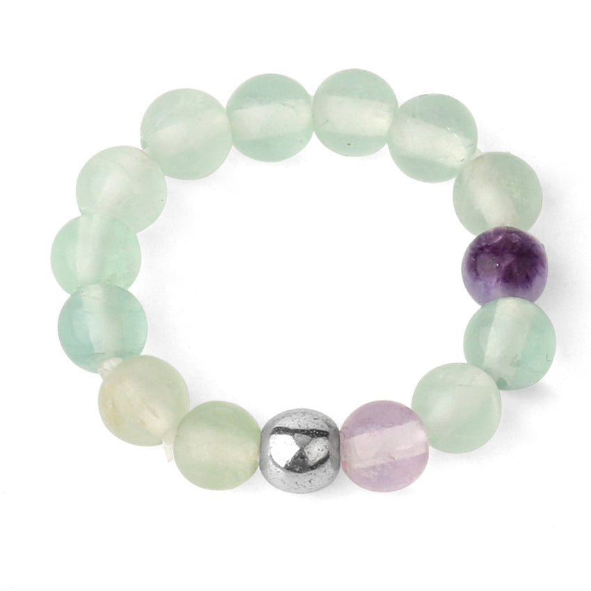 4mm Natural Stone Elastic Rope Beaded Adjustable Personalized Ring
