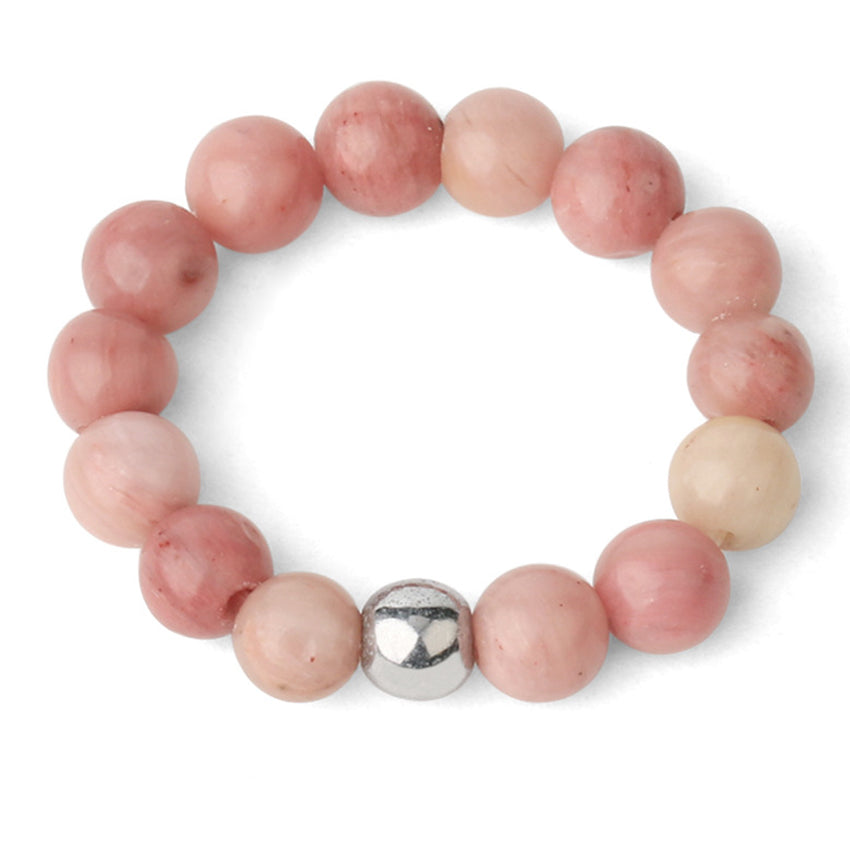 4mm Natural Stone Elastic Rope Beaded Adjustable Personalized Ring