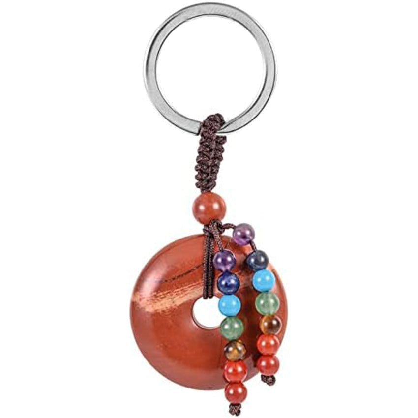 Natural Crystal Donut Keychain Creative Car Sachet Pendant