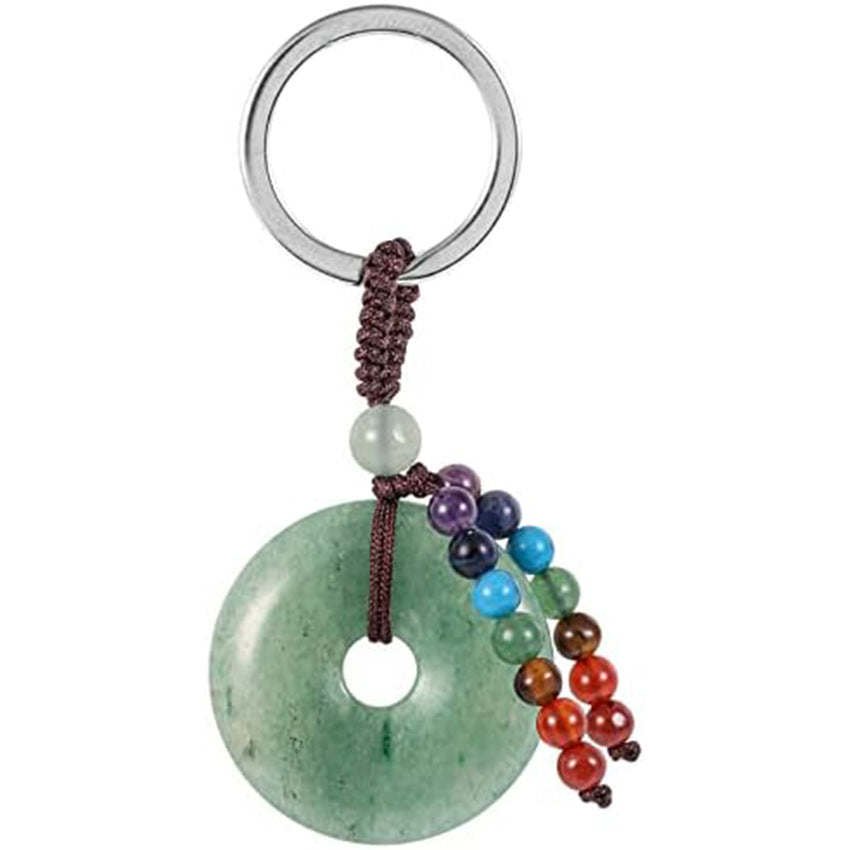 Natural Crystal Donut Keychain Creative Car Sachet Pendant