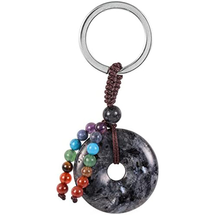 Natural Crystal Donut Keychain Creative Car Sachet Pendant