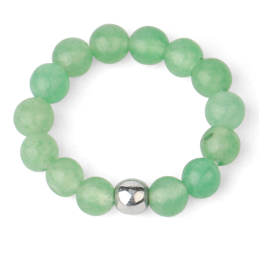 4mm Natural Stone Elastic Rope Beaded Adjustable Personalized Ring